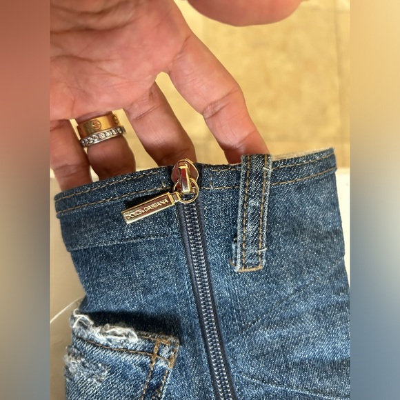 Dolce & Gabbana denim open booties - Picture 7 of 11